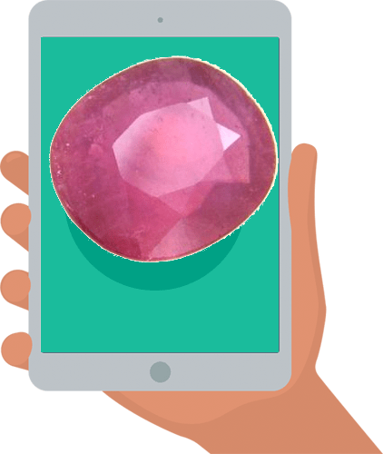 ruby gemstone shown in ipad