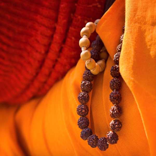rudraksha beads in thread