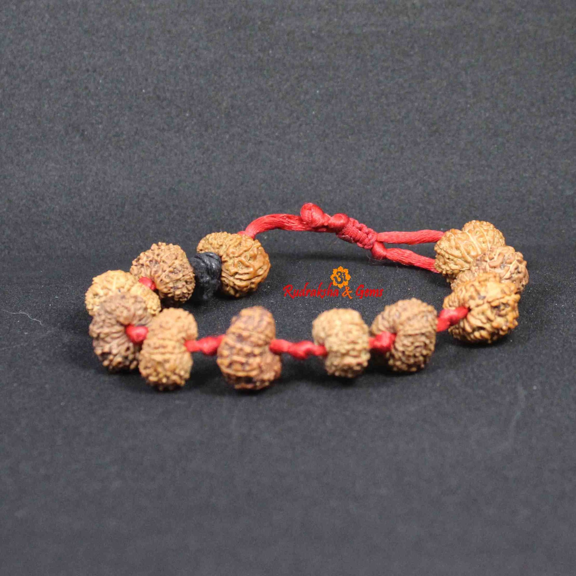 Synergistic Combination Bracelet Pairing Natural Rudraksha Beads with Gemstones
