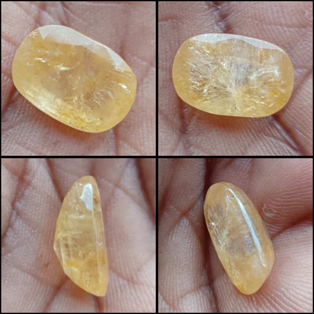Yellow Sapphire 7 Carat Certified Bangalore Laboratory Valuation Report