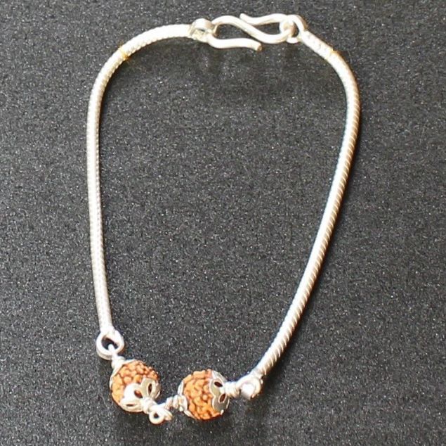 java rudraksha silver bracelet