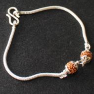 java rudraksha silver bracelet