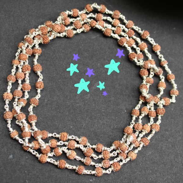 Silver Rudraksha mala indonesian