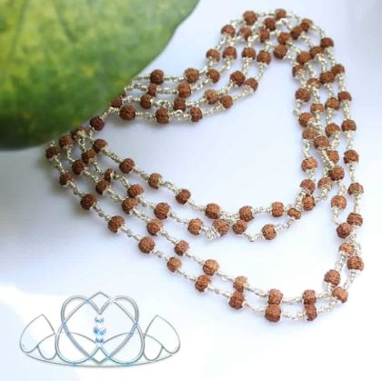5 mukhi Silver Rudraksha mala indonesian