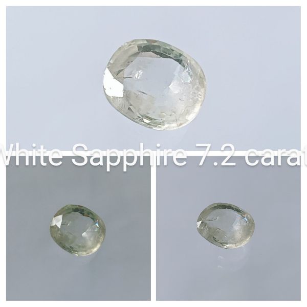 White Sapphire 7.2 carat 