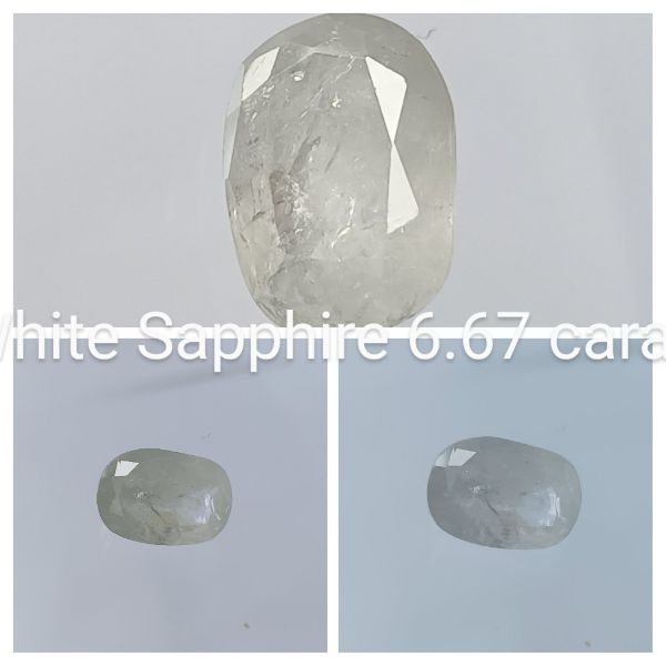 White Sapphire 6.67 carat 
