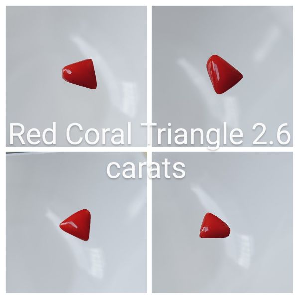 Red Coral Triangle 2.6 carats 