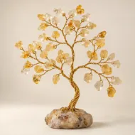 Citrine Gemstone Tree, full view including its base