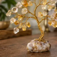 Citrine Gemstone Tree chip and wire branch detail