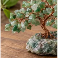 Green Aventurine Gemstone Tree chip and wire branch detail