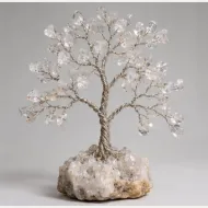 Clear Quartz Gemstone Tree, full view including its base