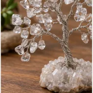 Clear Quartz Gemstone Tree chip and wire branch detail