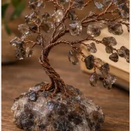 Smoky Quartz Gemstone Tree chip and wire branch detail