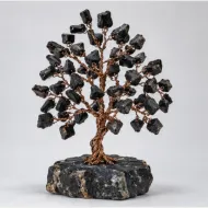 Black Tourmaline Gemstone Tree, full view including its base