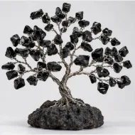Black Obsidian Gemstone Tree, full view including its base