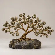 Pyrite Gemstone Tree, full view including its base