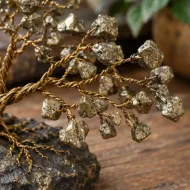 Pyrite Gemstone Tree chip and wire branch detail