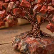 Red Jasper Gemstone Tree chip and wire branch detail