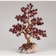 Garnet Gemstone Tree, full view including its base