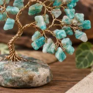 Amazonite Gemstone Tree chip and wire branch detail