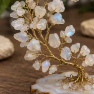Moonstone Gemstone Tree chip and wire branch detail