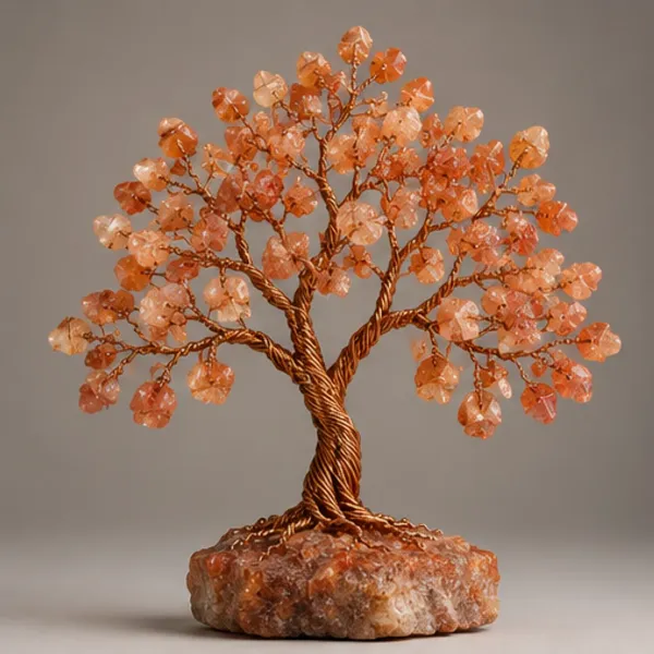 Sunstone Gemstone Tree, full view including its base