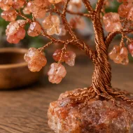 Sunstone Gemstone Tree chip and wire branch detail