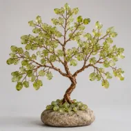 Peridot Gemstone Tree, full view including its base