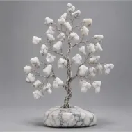 Howlite Gemstone Tree, full view including its base
