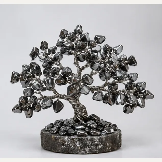 Hematite Gemstone Tree, full view including its base