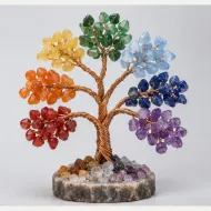 Seven Chakra Gemstone Tree, full view including its base
