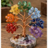 Seven Chakra Gemstone Tree chip and wire branch detail