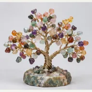 Mixed Gemstone Tree, full view including its base