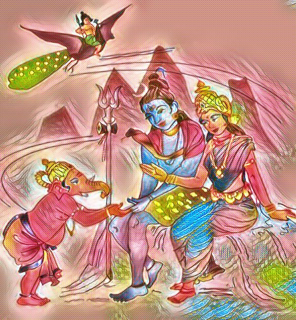 Story of Ganesh and Krtikeya | Both Ganesh and Kartikeya are the two sons  of lord Shiva and Devi Parvati. Kartikeya . Rudraksha beads of Nepal is  used as mala, bracelet &