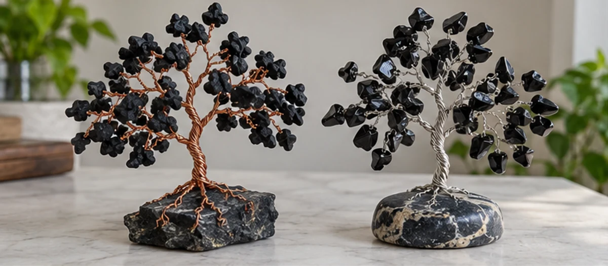 Tourmaline-style and obsidian-style black tree designs