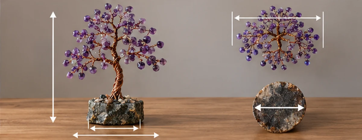 Illustration of tree height, canopy spread and base footprint