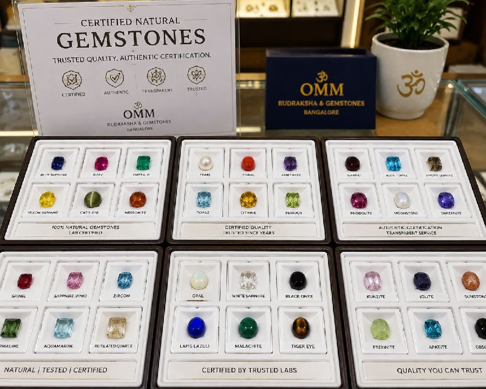 Certified gemstone trays in Bangalore gemstone shop