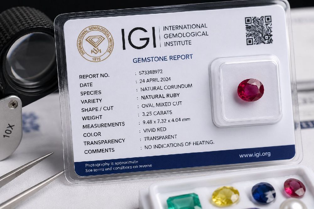 Certified gemstone trays and grading comparison