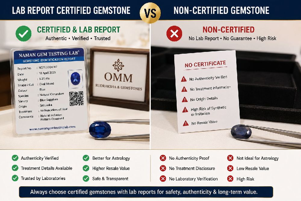 Certified vs uncertified gemstones comparison in Bangalore