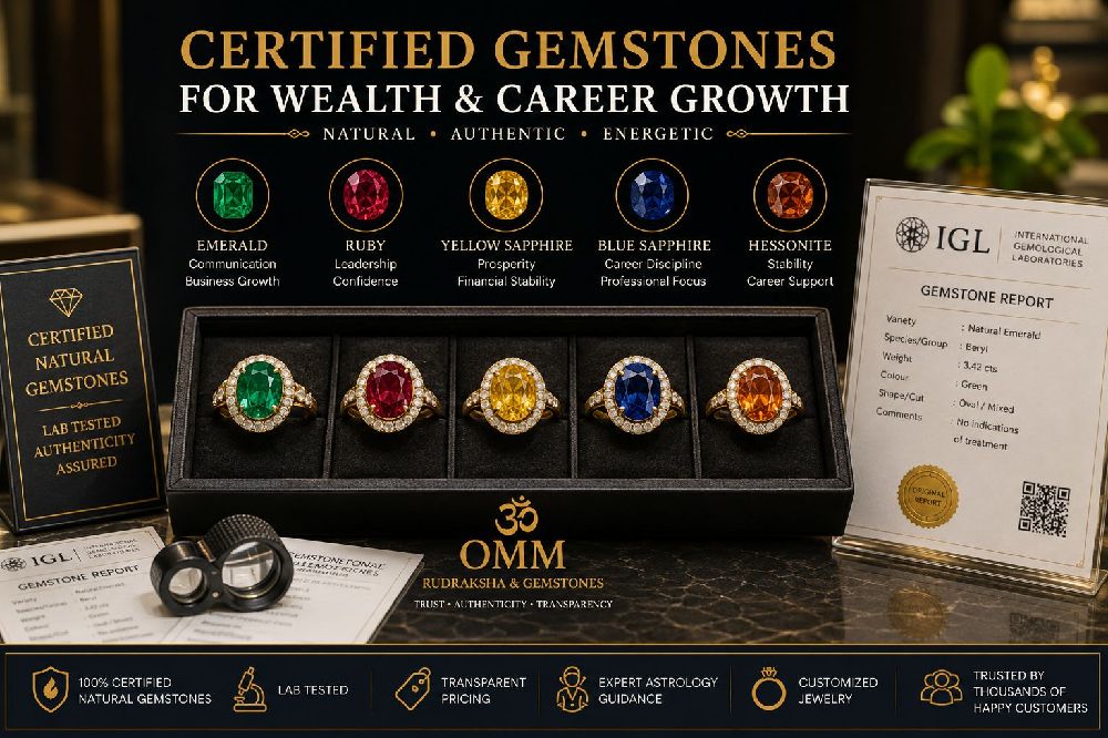 Certified gemstones for wealth and career growth