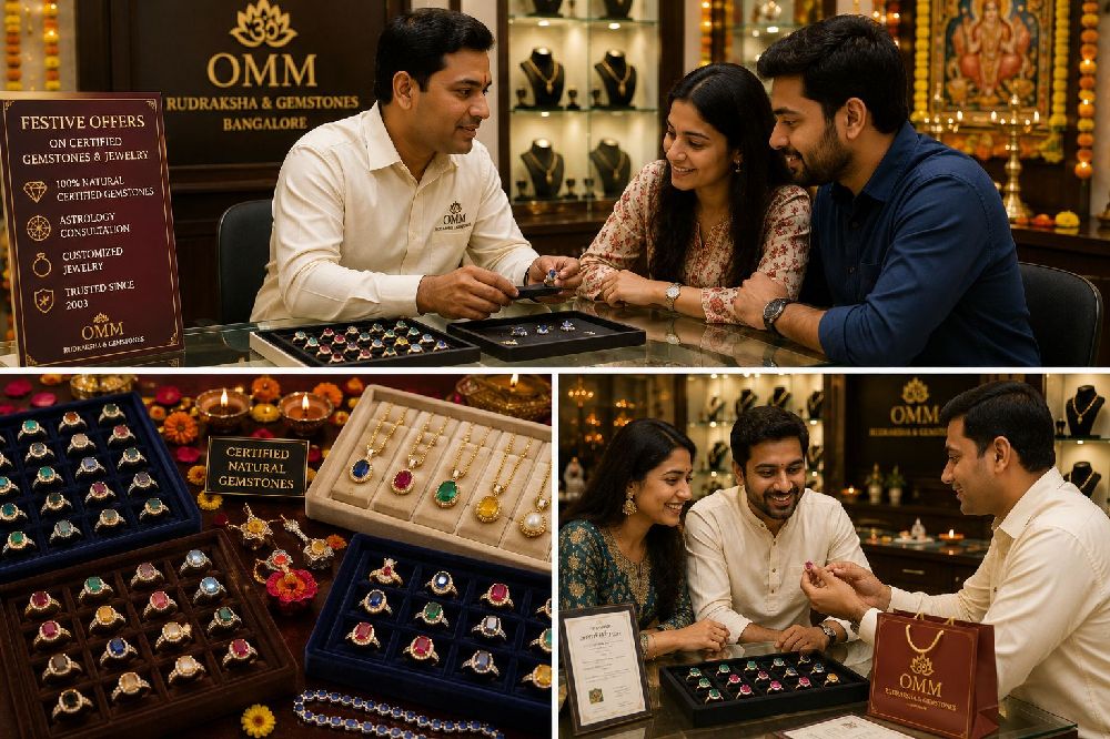 Customer buying gemstones during festival season