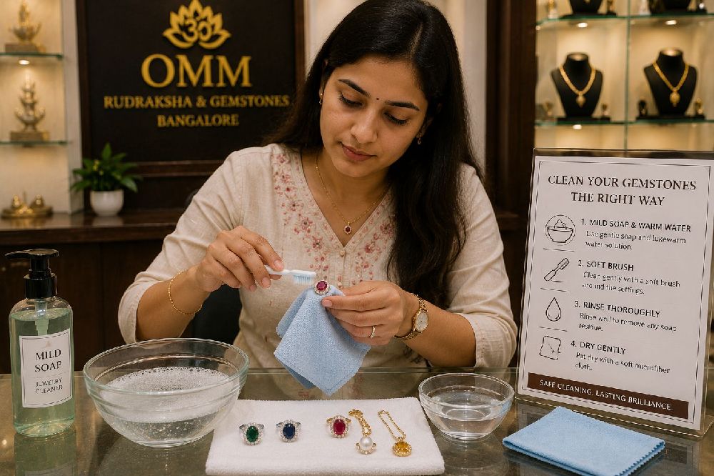 Customer cleaning gemstone jewelry safely