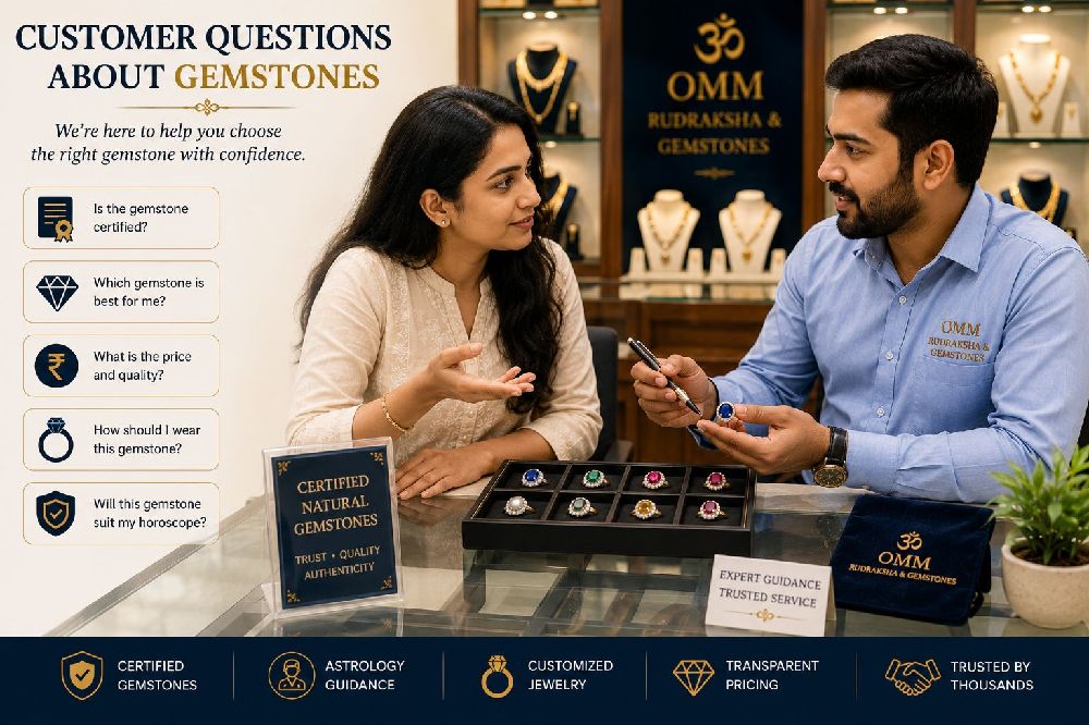 Customer asking questions about certified gemstones