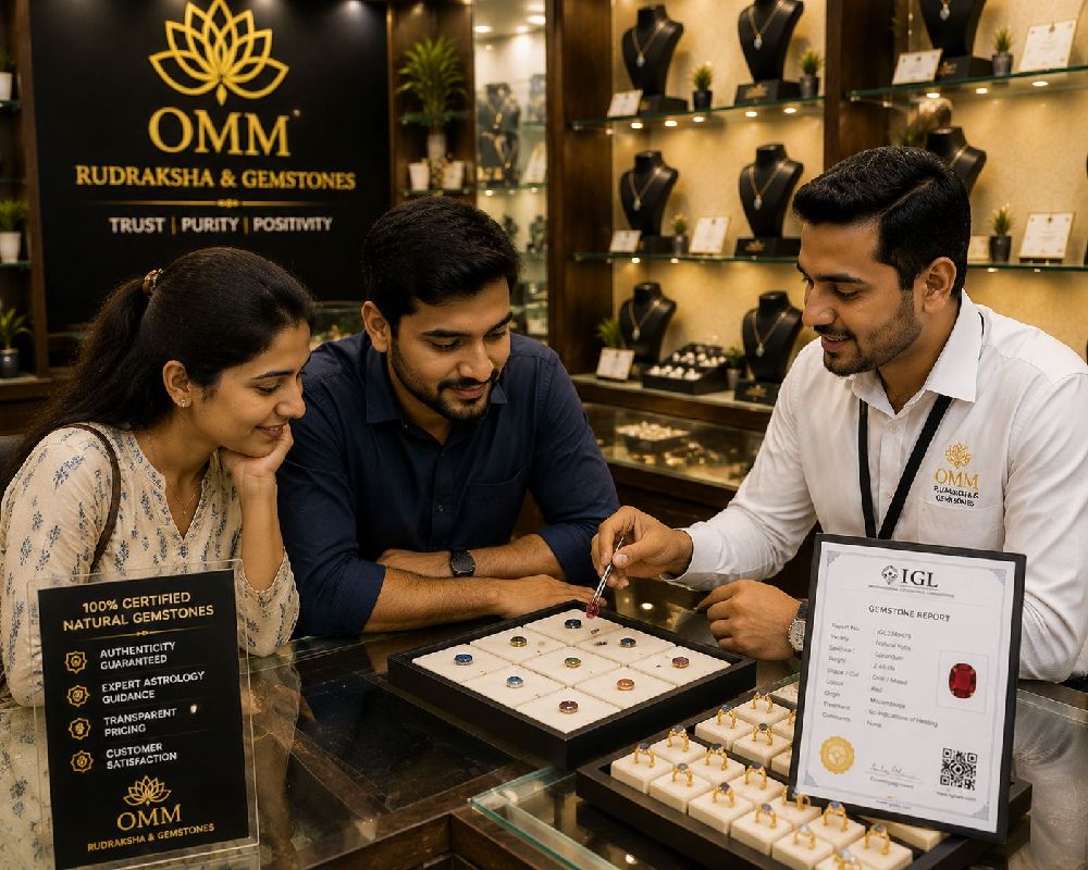 Customer shopping for certified gemstones near Kundalahalli