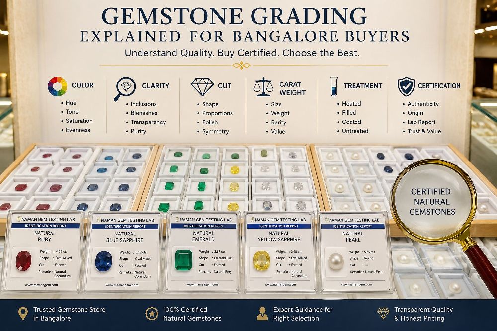 Customer learning gemstone grading in Bangalore