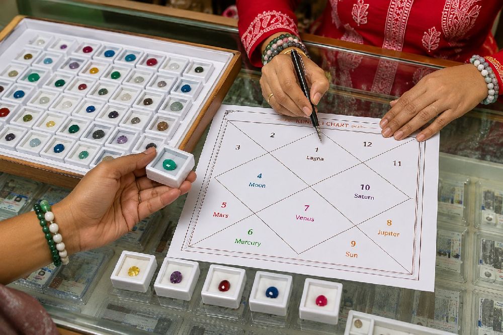 Customer attending marriage gemstone consultation in Bangalore