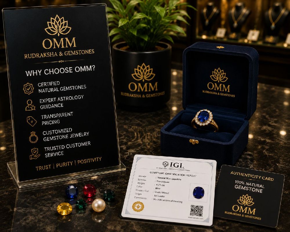 Customer reviewing certified gemstone dealer in Bangalore
