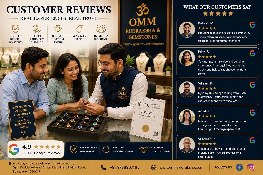 Customer testimonial for certified gemstones in Bangalore