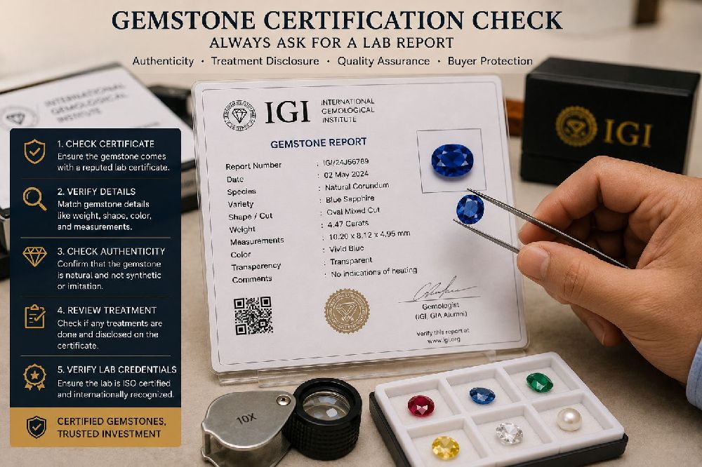 Fake and real gemstone comparison tray