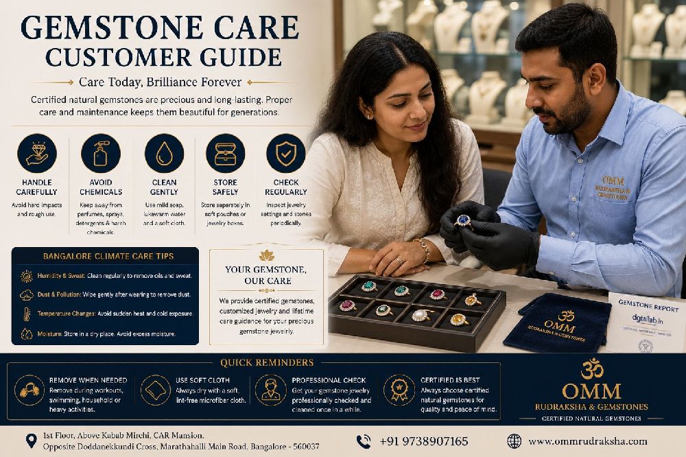 Gemstone care and maintenance customer guidance